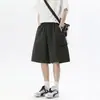 Shorts casuais de moda masculina para o verão com estampa de espigas de trigo, tendência oversized, versátil, perna reta, perna larga, comprimento de cinco pontos