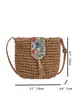 Bolsa Feminina Trançada Vazada, Bolsa de Ombro Cruzada Casual Estilo Férias, Novo Modelo 2026, Bolsa Feminina Trançada de Palha com Toque de Luxo