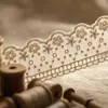 217517 Acessórios para vestuário em renda bordada, renda furadinha de algodão, renda decorativa para saias de vestuário feminino e infantil