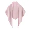 Cachecol echarpe de tricô 35% cashmere com vazados estilo francês para mulheres, novo aquecedor triangular de ombro 2026