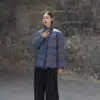 Jaqueta de inverno acolchoada feminina com gola alta de renda retrô, estilo nacional novo, curta, solta, casual, casaco quente