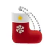 Cadena de Cuentas Árbol de Navidad Estéreo 3D Caja de Regalo Guirnalda de Campanas Colgante Decoración Hecha a Mano DIY Colgante de Llave