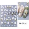 Stickers Transfronterizos Nuevos para Arte de Uñas Estilo Ins Flor Hoja 5D en Relieve Primavera y Verano Flor Phnom Penh Calcomanía Adhesiva para Uñas