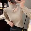 Camiseta Interior para Mulheres 2025 Novo Outono Tricot Tricot para Mulheres Moda Estilo High-Bottom Top Curto