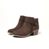 Novas botas curtas de cadarço de renda feitas à mão mais vendidas para mulheres, botas western cowboy de cano baixo com zíper lateral que aumentam a altura para mulheres, para o verão