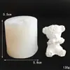 Molde de Silicone Urso Cartoon Cobrir a Boca Cobrir os Olhos Gesso Gotejamento Gel Vela de Aromaterapia Sabonete Artesanal Ornamentos Pendurados Acessórios para Fazer