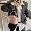 Bolso Boston Portátil de Moda de Alta Gama con Patrón Lichi Estilo Coreano, Combinación Universal Estilo Occidental Nicho para Mujer, Bolso Cruzado