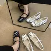 Sapatos de Couro Estilo Francês Versáteis de Nicho para Primavera com Saias, Novos Sapatos Mary Jane de Bolinhas Fada 2025 para Mulheres Usarem Fora