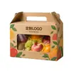 Cajas de regalo de boda, hechas de papel kraft engrosado, son ecológicas, reciclables y vienen en varios colores. Ofrecemos precios al por mayor para estas cajas de regalo de frutas gruesas y multicolores.
