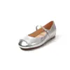 Sapatos Mary Jane de Couro Genuíno Versáteis em Blocos de Cor Estilo Super Fada com Aumento Oculto de Altura, Salto Baixo, Bico Redondo e Tira Única para Outono de 2026