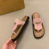 Chinelos para Mulheres para Usar Fora no Verão 2025 Novo Estilo Moda de Alto Padrão Versáteis Chinelos Sandálias Casuais Birkenstock