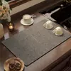 Alfombrilla Absorbente de Tierra de Diatomeas de Color Sólido Tejido Imitación, Resistente a Manchas, Lavable, Antideslizante, Secado Rápido, Esterilla Escurridora para Encimera de Cocina para Uso Doméstico