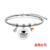 Pulsera de Acero Inoxidable Pulsera de Hueso de Serpiente Transfronteriza Europea y Americana Temporada de Graduación Diamante Rosa Regalo Conmemorativo Festivo Grabado Pulsera de Acero de Titanio