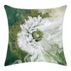 Nova Série Floral Decoração para Casa Verde Fresco Estampa Digital Pelúcia Curta Capa de Almofada para Sofá de Quarto