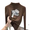 Top cálido de manga larga para niñas, con forro polar cepillado, colección otoño/invierno 2026, capa base versátil para niños mayores, camiseta elegante
