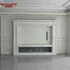 Paneles de Pared de Madera Maciza Lacada Personalizados para Fondo de Sala de Estar, Color Sólido Americano, Lujo Ligero Europeo, Venta Directa de Fábrica de Comercio Exterior