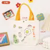 Bolsa de regalo de lona original para recuerdos, cumpleaños, celebración de luna llena, bolsa de regalo de jardín de infantes, futuro brillante, lindo bolso de mano de tela