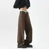 Pantalones Casuales de Trabajo Americano para Hombre Marca de Moda Patchwork Corte Limpio Holgado Recto Pierna Ancha Streetwear Versátil Pantalones Largos