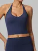 Ropa de Yoga Transfronteriza para Mujer Deporte al Aire Libre Cuello en U Impresionante Top Corto Halter con Almohadillas en el Pecho Espalda Hermosa Adelgazante Sexy Ropa de Fitness