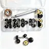 Gran cantidad, buen precio, 10 juegos, 15 mm, cuatro colores, tornillos de acero inoxidable, hebilla blanca grande, broches de metal de cobre, juego de herramientas de 2 piezas