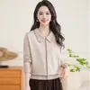 Nueva Colección Otoño/Invierno 2026: Suéter de Punto de Manga Larga con Cuello Camisero Estilo Mamá, Corte Holgado, Elegante, Adelgazante, Capa Base Versátil