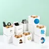 Porta bolígrafos con logo de lote pequeño Organizador de papelería Caja de almacenamiento para escritorio del hogar Caja de almacenamiento para brochas de maquillaje