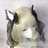 Original Hecho a Mano Subcultura Sexy Alas de Ángel Negras Lindo Y2k Pinza para el Pelo de Valle Astringente Clip Lateral para Doble Cola de Caballo Oscura