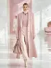 Otoño/Invierno 2026 Ropa Femenina Transfronteriza Nueva Europea y Americana Amazon Abrigo de Lana Dragón y Fénix con Cuello de Traje Abrigo Largo de Lana