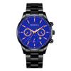 GENEVA moda pulseira de aço personalizada para homem relógio falso com três olhos calendário de negócios relógio de quartzo entrega de peça única para homem
