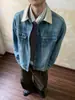 Chaqueta vaquera azul lavado de Okayama, estilo ROW, chaqueta de alta costura de moda para hombres y mujeres