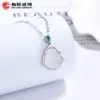Collar de Plata de Ley 925 con Calcedonia Blanca de Buda Maitreya para Mujer, Cadena para Clavícula de Buda Maitreya Estilo Chino, Joyería de Plata Personalizada a la Moda y Elegante