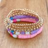 Joyería transfronteriza europea y americana pulsera de perlas de cerámica blanda rebanada colorida femenina 4/5 un grupo de traje mezcla y combina bohemio