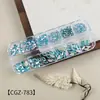 Conjunto de Caixa com 12 Compartimentos de Strass para Nail Art, Conjunto de Strass Irregulares com Fundo Plano para Decoração de Unhas, Strass Irregulares com Fundo Plano