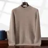 Suéter de Cachemira para Hombre de Cuello Medio Alto Moda de Invierno Cálido Engrosado Casual de Negocios Jacquard Talla Grande Suéter Base de Punto