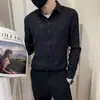 Camisa Masculina de Luxo Leve Manga Longa Estilo Coreano Tendência Slim Fit 2026 Nova Casual Descolada Camisa Temporada Primavera e Outono Top