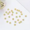 Base de Flor com Contas Banhada a Ouro Real 18K Espaçador Floco de Neve 4mm Colar Pulseira Banhado a Ouro 14K Espaçador para Joias DIY