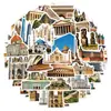 50 Adesivos de Grafite de Viagem Europeia para Copo d'Água, Computador, Celular, Adesivos Decorativos à Prova d'Água, Adesivos Criativos de Viagem, Atacado