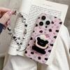 Funda con diseño de cachorro de fresa y pantalla completa para Apple Pro Max de 16 pulgadas, soporte para iPhone 15, cadena de 14 pines.