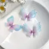 Pacote com 3 Borboletas de Tule 3D de Camada Dupla de 5cm para Acessórios de Cabelo DIY Feitos à Mão, Materiais de Decoração, Brincos de Maquiagem Facial Estilo Antigo Hanfu