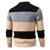Suéter Masculino com Gola Alta para Comércio Exterior 2026, Moda Tendência Tamanho Grande Tricô Casual Color Block para Homens