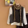 Conjunto de 3 Peças para Meninas Estilo Coreano Manga Longa Colete Simples 2026 Moda Outono Chique Versátil Calça Casual Tendência