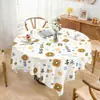 Mantel con Patrón de Año Nuevo de Caqui, Mantel para Mesa de Café, Mantel Desechable para Mesa de Hogar de Peva Impermeable a Prueba de Aceite Engrosado