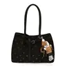 Bolso de mano retro con estampado de leopardo Maillard para mujer, estilo coreano, bolso de hombro versátil, gran capacidad, de mano, bajo el brazo, bolso para el trabajo
