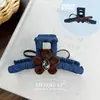 Otoño e Invierno Coreano Oso Flocado Envoltura Pin de Denim Lindo Parte Trasera de la Cabeza Pinza de Tiburón para el Cabello Pasador Accesorios para el Cabello Venta al por Mayor