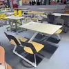 Mesas y Sillas para Comedor de Estudiantes de Preparatoria, Juego de Mesa y Sillas Dedicado para Comedor de Personal de Fábrica de Empresa para 4 o 6 Personas