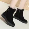 Botas de nieve estilo retro, acabado mate, para mujer, con forro de felpa añadido para mayor calidez, engrosadas para el invierno, nuevo modelo 2026, antideslizantes, de suela gruesa, botines para la región Noreste