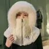 Sombrero de Felpa de Algodón Suave y Esponjoso Lei Feng de Invierno para Mujer, Caliente, Protección para Orejas, Protección contra el Frío, Mascarilla Facial, Calentador de Cuello Integrado, Sombrero Compatible con Casco de Ciclismo