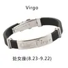 Pulseira de Aço Inoxidável para Homens e Meninas Moda Japonesa e Coreana Estudante Simples Doze Constelações Criativo Titânio Aço Silicone Pulseira