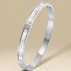 Pulsera de Acero de Titanio Blanco Estilo Francés con un Toque Moderno y de Alta Gama, Presenta un Diseño de Hebilla con Diamantes, Chapada en Oro de 18 Quilates, Versátil