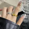Anel com Fecho Redondo em Prata Esterlina S925 com Textura de Trabalho Pesado e Zircônia para Dedo Indicador Feminino Estilo Simples de Luxo Leve Brilhante Nicho